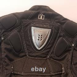 Icon Armored Contra TiMax Moto Motorcycle Jacket 2XL Black Grey NO LINER