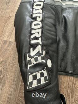 Icon Daytona Motorsports Black/gray Leather Jacket Size L Riding Street Gear