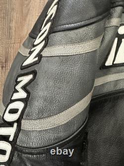 Icon Daytona Motorsports Black/gray Leather Jacket Size L Riding Street Gear