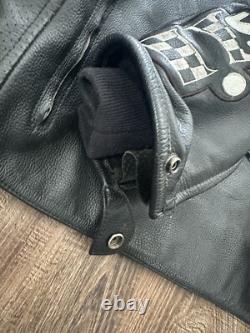 Icon Daytona Motorsports Black/gray Leather Jacket Size L Riding Street Gear