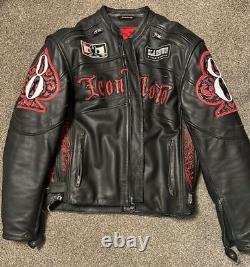 Icon Dead Man's Hand Daytona Leather Jacket Vintage Motorcycle Large