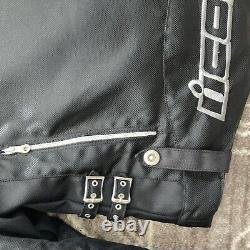 Icon Hella Textile Black Womens Motorcycle Jacket Medium Full Zip Uk 9 EU 44