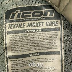 Icon Hooligan 2 Motorcycle Jacket Small Black White Skull Elbow Panels