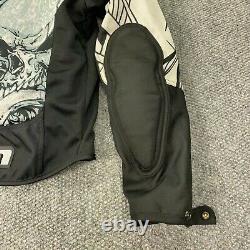 Icon Hooligan 2 Motorcycle Jacket Small Black White Skull Elbow Panels