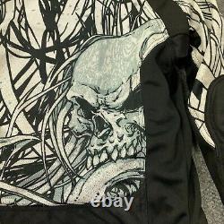 Icon Hooligan 2 Motorcycle Jacket Small Black White Skull Elbow Panels
