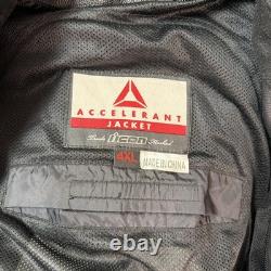 Icon Jacket Mens 4XL Black Leather Accelerant Motorcycle Padded Zip Pockets