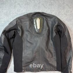 Icon Jacket Mens 4XL Black Leather Accelerant Motorcycle Padded Zip Pockets