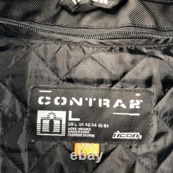 Icon Jacket Mens Large Blue Mesh Textile Motorcycle Riding Contra 2 Armor Padded