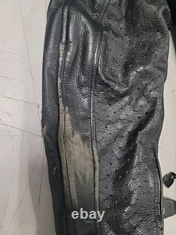 Icon Medium Men's SKULL Black & Red Leather Motorcycle Jacket. READ