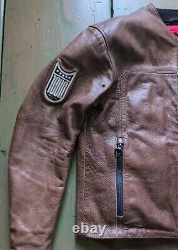 Icon Men's CHAPTER Brown Leather Motorcycle Jacket Limited 986/1000 Large