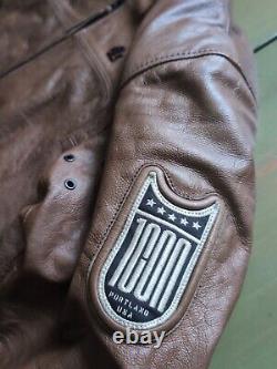 Icon Men's CHAPTER Brown Leather Motorcycle Jacket Limited 986/1000 Large