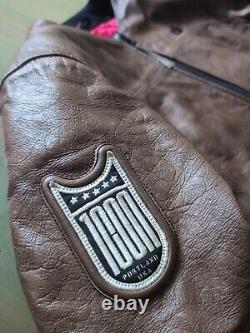 Icon Men's CHAPTER Brown Leather Motorcycle Jacket Limited 986/1000 Large