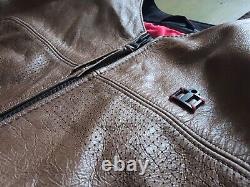 Icon Men's CHAPTER Brown Leather Motorcycle Jacket Limited 986/1000 Large