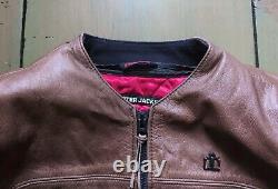 Icon Men's CHAPTER Brown Leather Motorcycle Jacket Limited 986/1000 Large