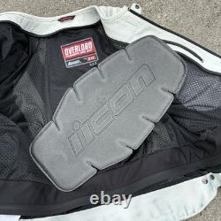 Icon Mens Leather Motorcycle Jacket Overlord Prime Hero 2XL Armored Patina Worn
