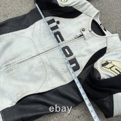 Icon Mens Leather Motorcycle Jacket Overlord Prime Hero 2XL Armored Patina Worn