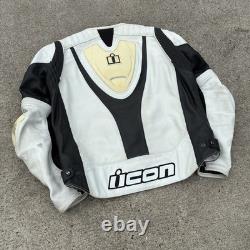 Icon Mens Leather Motorcycle Jacket Overlord Prime Hero 2XL Armored Patina Worn