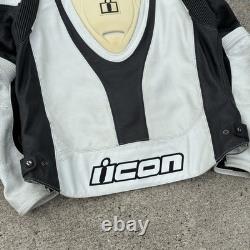 Icon Mens Leather Motorcycle Jacket Overlord Prime Hero 2XL Armored Patina Worn