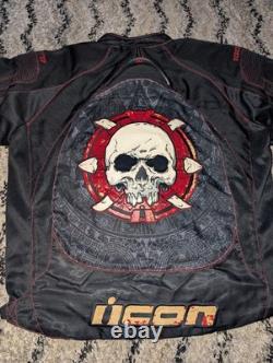 Icon Moto Motorcycle Biker Jacket Redeemer Skull Jacket XL Extra Large