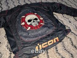 Icon Moto Motorcycle Biker Jacket Redeemer Skull Jacket XL Extra Large