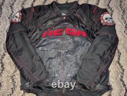 Icon Moto Motorcycle Biker Jacket Redeemer Skull Jacket XL Extra Large