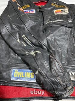 Icon Motorcycle Armored Leather Bomber Jacket Small Black Full Zip