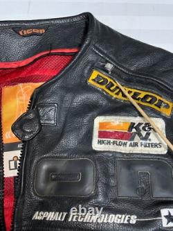 Icon Motorcycle Armored Leather Bomber Jacket Small Black Full Zip