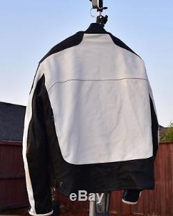 Icon Motorhead Black White Leather Motorcycle Jacket Mens XL 46-48 Asphalt Tech