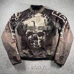 Icon Motorhead Jacket Mens XL Leather Asphalt Technologies Protective Pad Skull