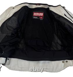 Icon Overlord Leather Motorcycle Riding Jacket with Liner Vest White Size XL