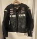 Icon Overlord Prime Hero Leather Motorcycle Jacket Black Men's Size Large LG