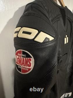Icon Overlord Prime Hero Leather Motorcycle Jacket Black Men's Size Large LG