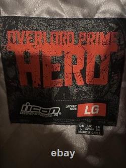 Icon Overlord Prime Hero Leather Motorcycle Jacket Black Men's Size Large LG