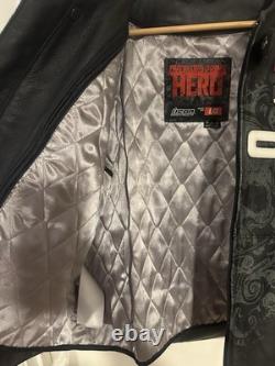 Icon Overlord Prime Hero Leather Motorcycle Jacket Black Men's Size Large LG