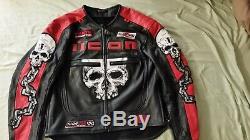 Icon Skull Leather Motorcycle Jacket (xl)