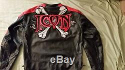 Icon Skull Leather Motorcycle Jacket (xl)