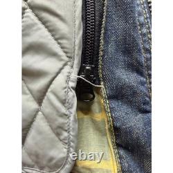 Icon Strongarm Jacket Mens Blue Denim Leather Sleeve Moto Riding XL
