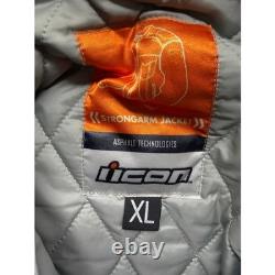 Icon Strongarm Jacket Mens Blue Denim Leather Sleeve Moto Riding XL