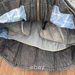 Icon Strongarm Jacket Mens Large Gray Denim Motorcycle Riding Aramid Reinforced