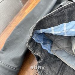 Icon Strongarm Jacket Mens Large Gray Denim Motorcycle Riding Aramid Reinforced