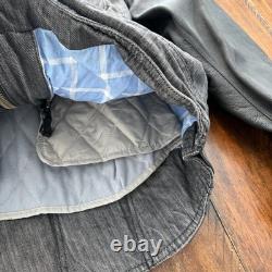 Icon Strongarm Jacket Mens Large Gray Denim Motorcycle Riding Aramid Reinforced