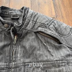 Icon Strongarm Jacket Mens Large Gray Denim Motorcycle Riding Aramid Reinforced