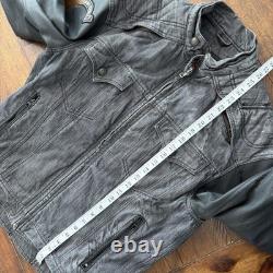 Icon Strongarm Jacket Mens Large Gray Denim Motorcycle Riding Aramid Reinforced