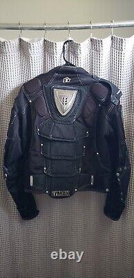 Icon TiMax Asphalt Technologies Black Motorcycle Racing Jacket Mens S Titanium