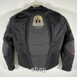 Icon TiMax Titanium Motorcycle Biker Jacket Armored Textile Mesh Black Mens Sz M