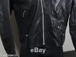 Iconic SCHOTT Perfecto Black Leather Motorcycle Moto Jacket -Mens 44 USA-Made