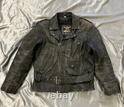 Incredible Vintage Leather Motorcycle Jacket Gorgeous Patina Medium