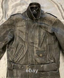Incredible Vintage Leather Motorcycle Jacket Gorgeous Patina Medium