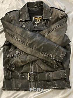 Incredible Vintage Leather Motorcycle Jacket Gorgeous Patina Medium