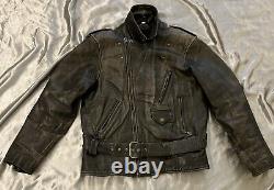 Incredible Vintage Leather Motorcycle Jacket Gorgeous Patina Medium